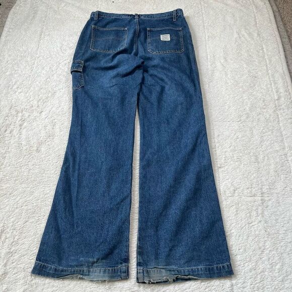 Vintage Y2K Hydraulic Cargo Baggy Pocket Denim Jeans Pants - Picture 2 of 10